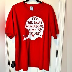 Football Season The Most Wonderful Time of the Year Red & White Short Sl…